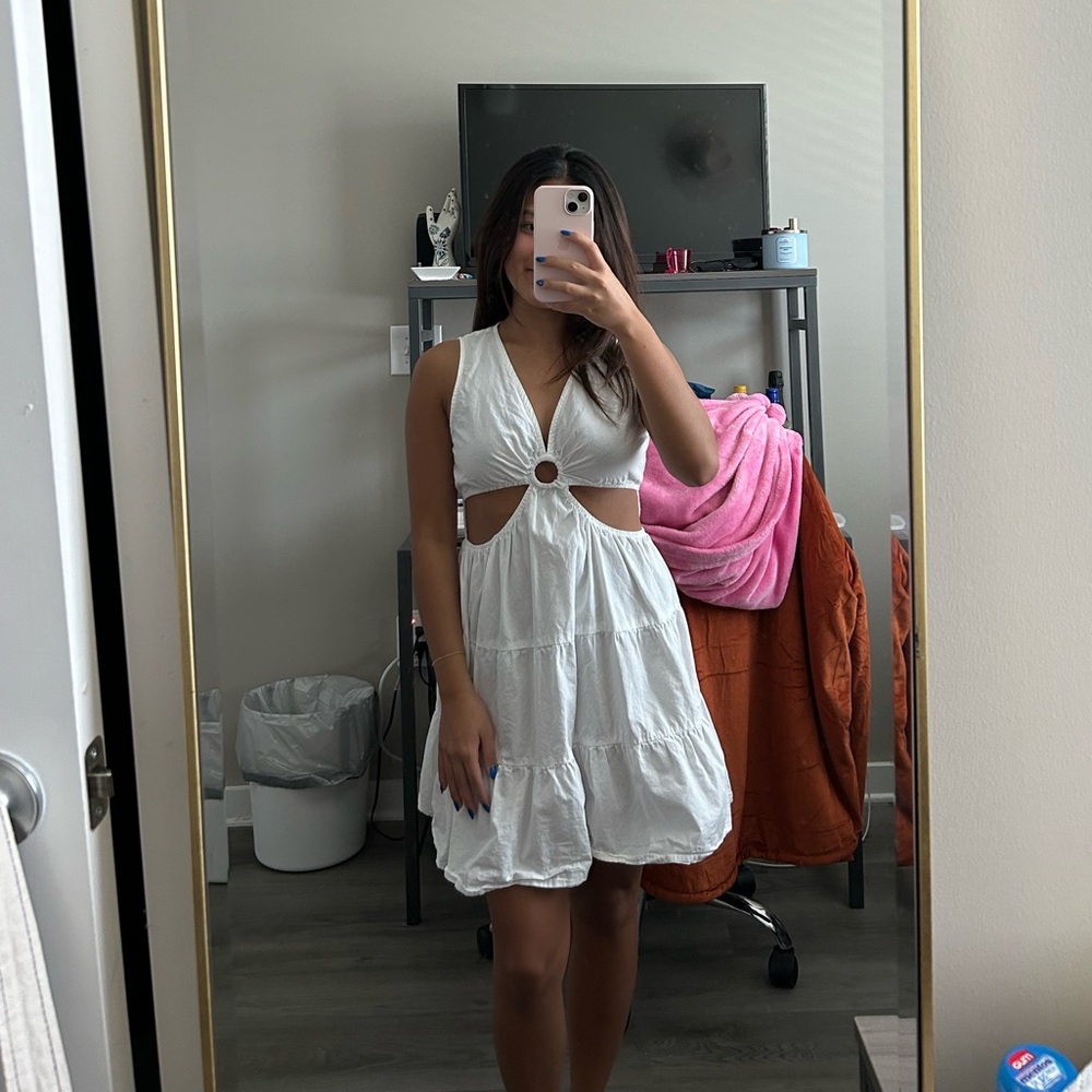white mini dress